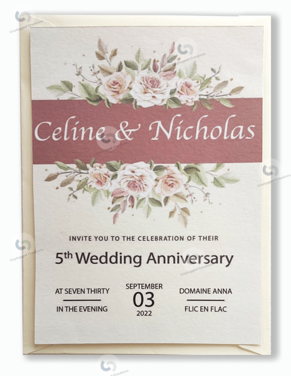 Anniversary card - Raspberry